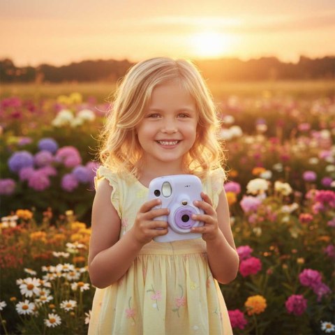 Aparat fotograficzny cyfrowy natychmiastowy 16x 128GB wkłady mazaki fioletowy