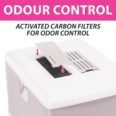 FERPLAST SAHARA TOILET GREY PINK kuweta dla kota