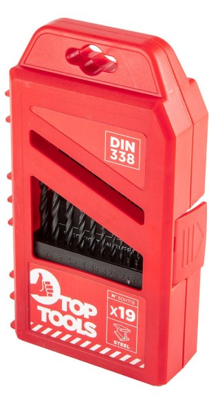 Wiertła do metalu HSS, 1.0-10.0 mm, zestaw 19 szt.