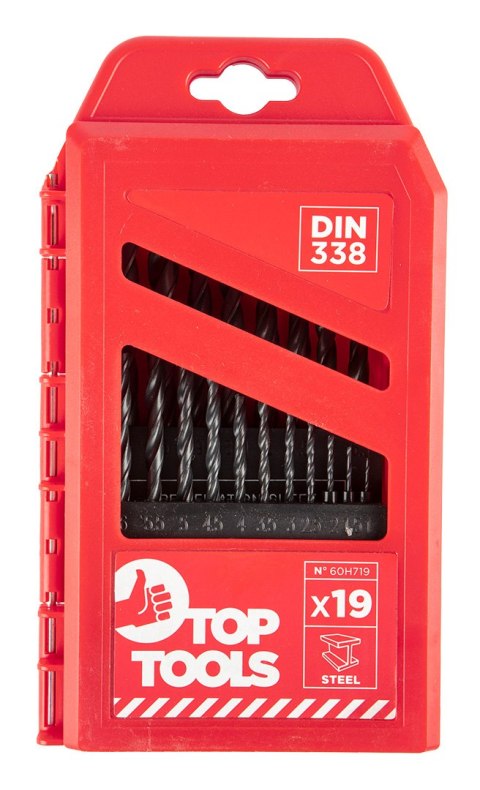 Wiertła do metalu HSS, 1.0-10.0 mm, zestaw 19 szt.