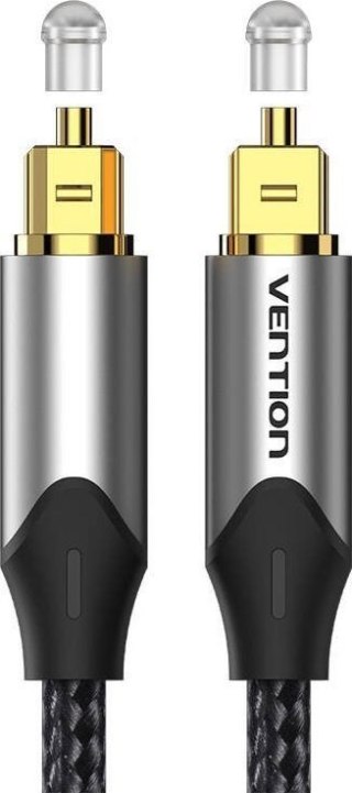 Kabel audio optyczny Vention w oplocie z aluminiowym złączem 5m szary