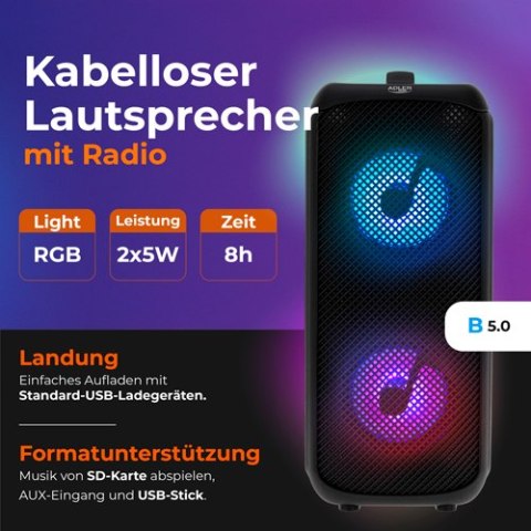 AD 1903 Głośnik bluetooth z radiem / funkcja karaoke