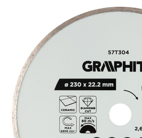 Tarcza diamentowa do cięcia pełna, 230 x 22.2 mm, na mokro