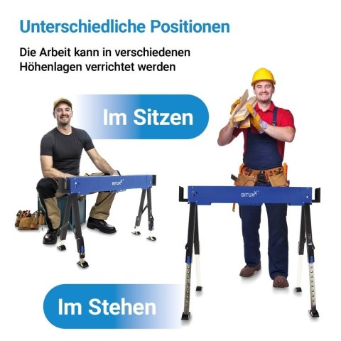 Kozioł roboczy składany regulowany 600 kg 62-87 cm zestaw 2 szt.