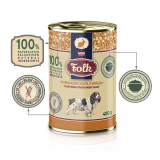 FOLK Staropolska uczta z królika karma mokra dla psów 400g