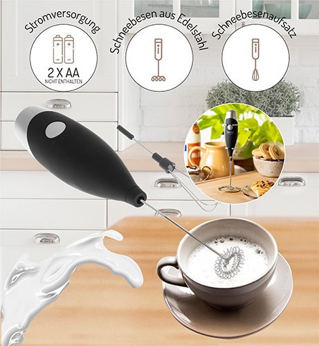 CR 4501 black Spieniacz do mleka z mieszadłem i stojakiem