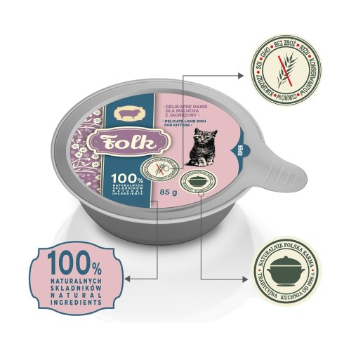 FOLK Delikatne danie dla malucha z jagnięciny szalka 85g
