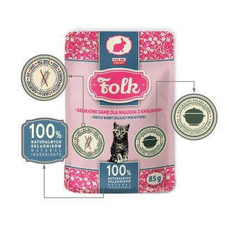 FOLK Kitten Delikatne danie dla malucha z królikiem saszetka 85g