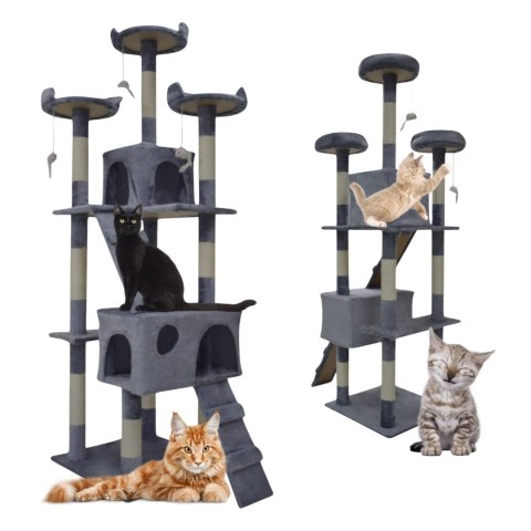 DRAPAK DLA KOTA DUŻY 170cm WYSOKI LEGOWISKO DOMEK DRZEWKO JASNY SZARY