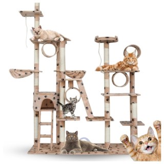 DRAPAK DLA KOTA XXL DUŻY 255cm WIEŻA HAMAK TUBA DOMEK BEŻOWY W ŁAPKI