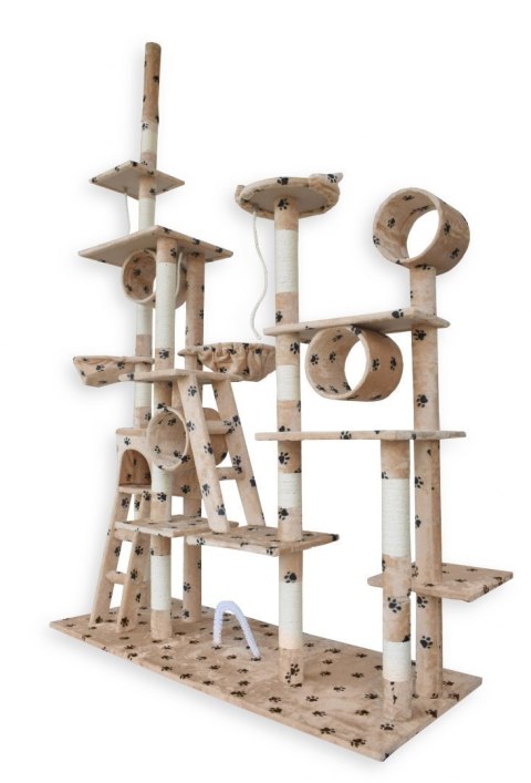 DRAPAK DLA KOTA XXL DUŻY 255cm WIEŻA HAMAK TUBA DOMEK BEŻOWY W ŁAPKI