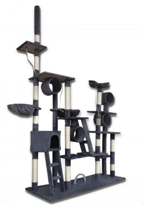 DRAPAK DLA KOTA XXL DUŻY 255cm WIEŻA HAMAK TUBA DOMEK LEGOWISKO CIEMNY SZARY