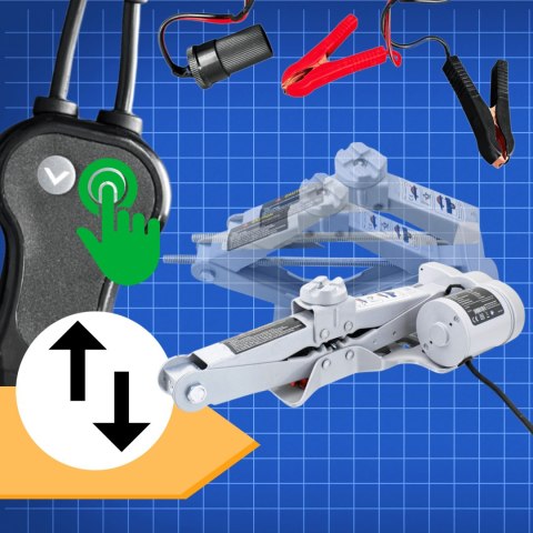 Elektryczny podnośnik samochodowy 2T 12V z pilotem wys. 12-35cm lekki 4.3kg
