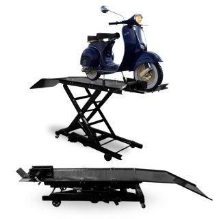 Hydrauliczny Podnośnik Nożycowy do Motocykli 360 kg 210-780 mm z Rampą