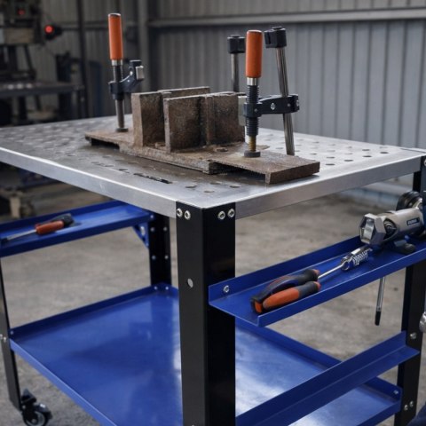 Mobilny Stół Spawalniczy Nośność 250kg Blat Perforowany 81x52x87cm