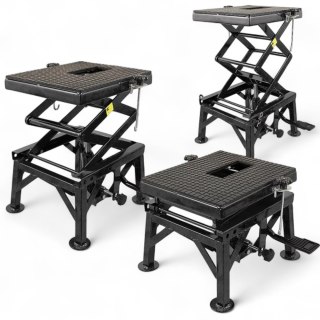 Podnośnik Hydrauliczny Motocyklowy 135 kg 35-87 cm z Gumowaną Platformą