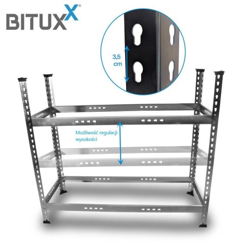 Regał metalowy na opony 8 kół 150 kg czarny lekki bez narzędzi