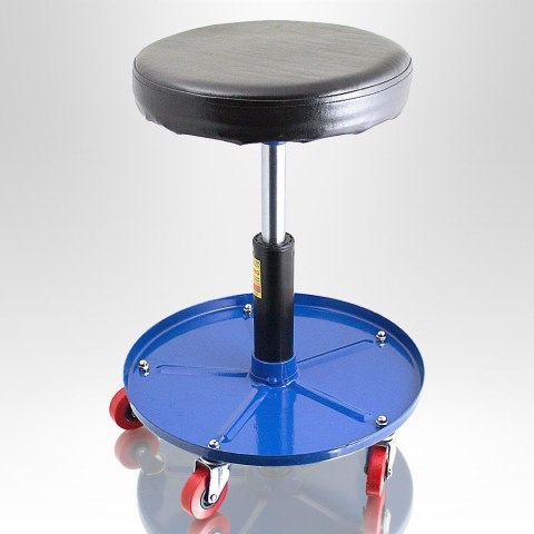 Stołek warsztatowy obrotowy z regulacją wysokości 40 50 cm pojemnik 135 kg