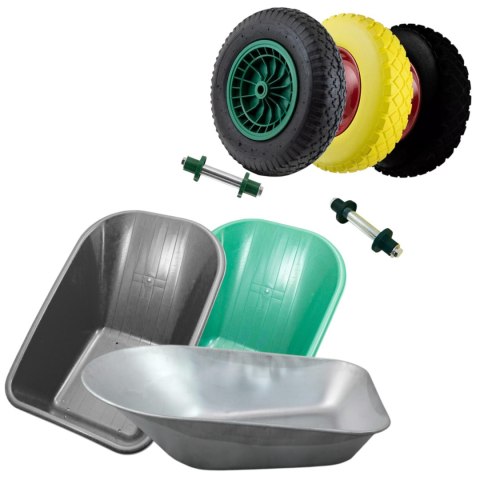 Taczka ogrodowa budowlana 100L 250kg stalowa koło pompowane wygodne uchwyty