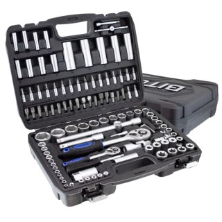 Zestaw kluczy nasadowych 108 el crv bituxx grzechotki torx w walizce
