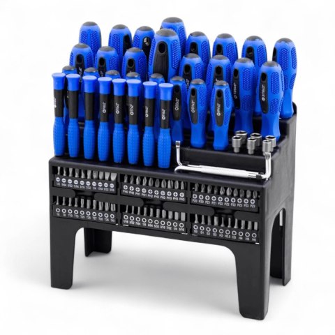 Zestaw wkrętaków i bitów 100 el. Torx PH PZ SL Hex z grzechotką magnetyczne