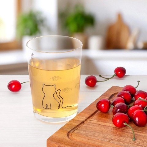 Szklanka Dekoracyjna z Grafiką KOTEK do Napojów i Mleka 500 ml ORION