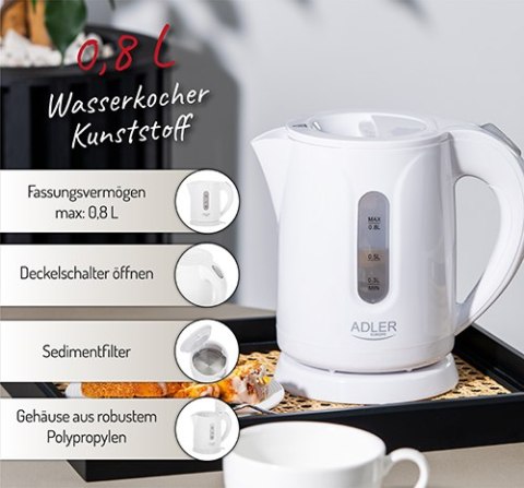 AD 1371 white Czajnik plastikowy 0,8 l