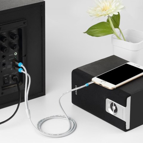 Kabel audio 3,5 mm męski na 2RCA męski 5m czarny