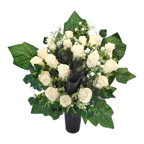 Bukiet flakon stroik na cmentarz kompozycja kwiatowa na grób