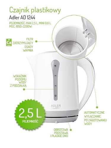 AD 1244 Czajnik plastikowy 2,5 l