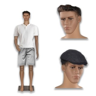 Manekin męski całopostaciowy wystawowy realistyczny cielisty 190 cm m/l