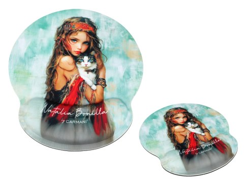 Podkładka pod mysz komputerową z poduszką na nadgarstek - N. Bonilla, Kocie opowieści Clary (CARMANI