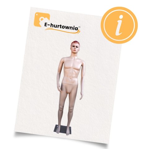 Manekin Męski Wystawowy Pełnopostaciowy 185 cm Ruchomy Naturalny