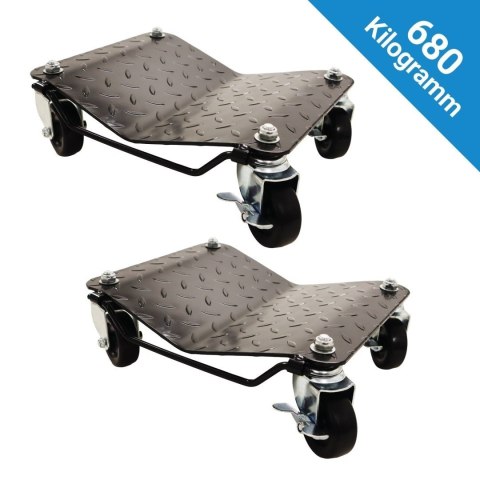 Profesjonalne wózki manewrowe do samochodu 2x 680kg stal