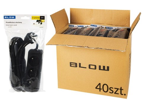 98-542# Przedłużacz sieciowy pr-370p 3-gniazda z uziemieniem 3m czarny 3x1,5mm opakowanie