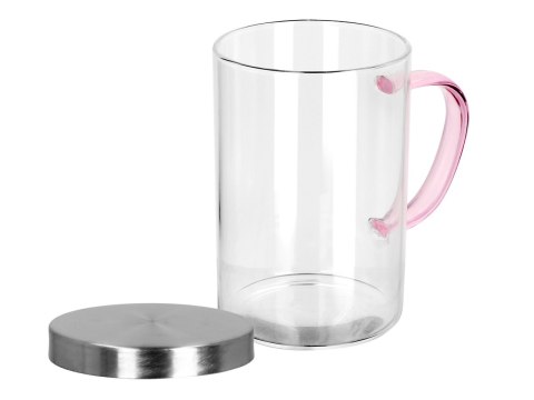 Kubek szklan z podwójnymi ściankami i przykrywką