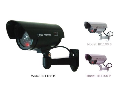 Atrapa kamery tubowej, diody IR LED, srebrna, IR1100S