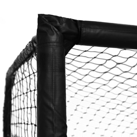 Duża metalowa bramka piłkarska z siatką treningową do gry w piłkę nożną 300x200x120 cm czarno-niebieska