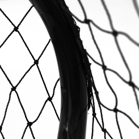 Duża metalowa bramka piłkarska z siatką treningową do gry w piłkę nożną 300x200x120 cm czarno-niebieska