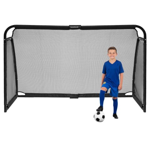 Duża metalowa bramka piłkarska z siatką treningową do gry w piłkę nożną 300x200x90 cm czarna