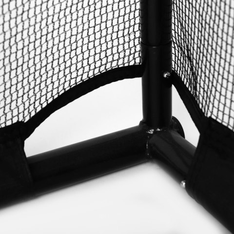 Duża metalowa bramka piłkarska z siatką treningową do gry w piłkę nożną 300x200x90 cm czarna