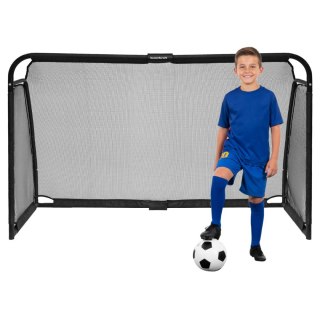 Metalowa bramka piłkarska z siatką treningową do gry w piłkę nożną 180x120x60 cm czarna