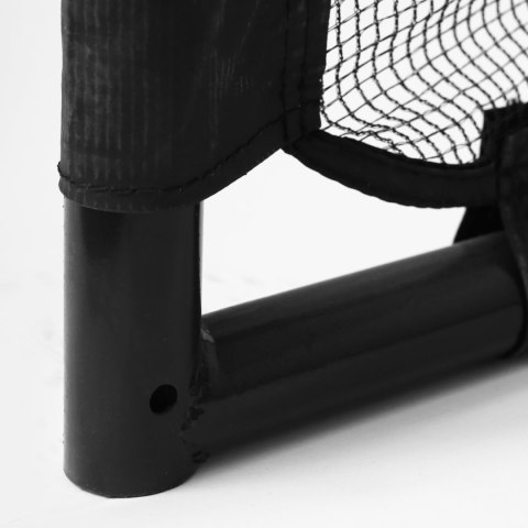 Metalowa bramka piłkarska z siatką treningową do gry w piłkę nożną 180x120x60 cm czarna