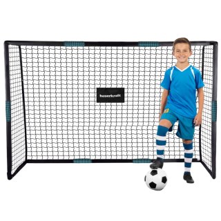 Metalowa bramka piłkarska z siatką treningowa do gry w piłkę nożną 180x120x60 cm czarno-niebieska