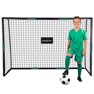 Metalowa bramka piłkarska z siatką treningowa do gry w piłkę nożną 180x120x60 cm czarno-zielona