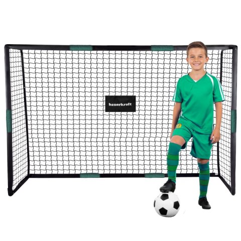 Metalowa bramka piłkarska z siatką treningowa do gry w piłkę nożną 180x120x60 cm czarno-zielona
