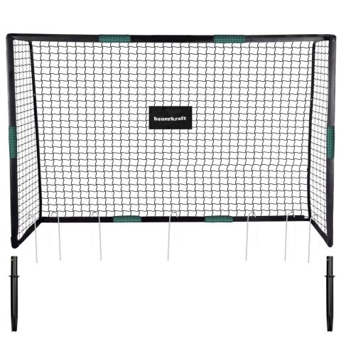 Metalowa bramka piłkarska z siatką treningowa do gry w piłkę nożną 180x120x60 cm czarno-zielona