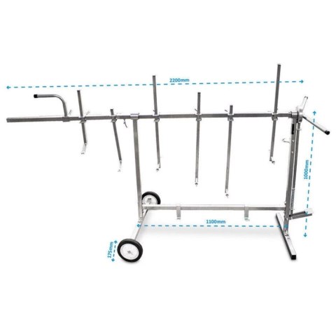 Stojak lakierniczy obrotowy samochodowy 6 ramienny regulowany 220 cm