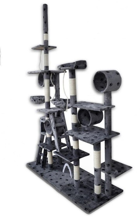 Ciemnoszary Drapak XXL dla kocich rodzin kotów Drzewko dla kota sizalowe