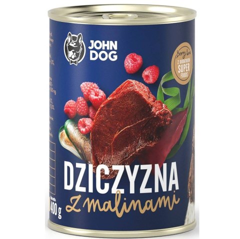 John Dog BERRY Adult dziczyzna z malinami 400g